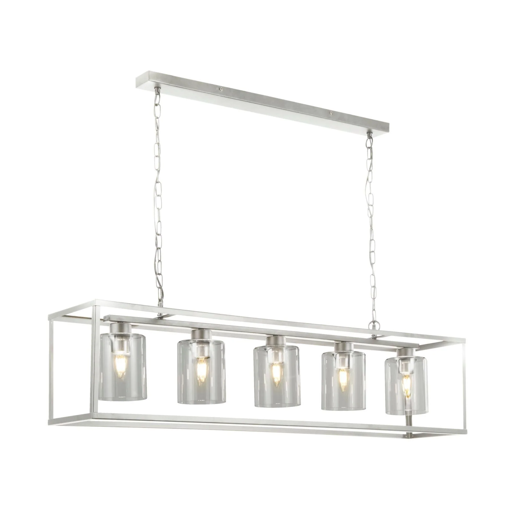 Helix 3/5Lt Kitchen Light - Black Metal & Clear Glass/Satin Silver & Clear Glass - Image 7