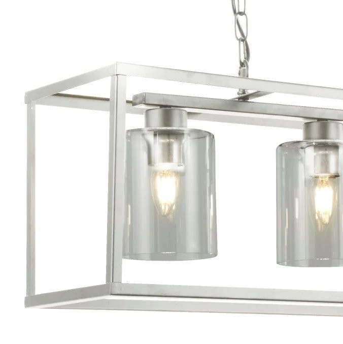 Helix 3/5Lt Kitchen Light - Black Metal & Clear Glass/Satin Silver & Clear Glass - Image 8
