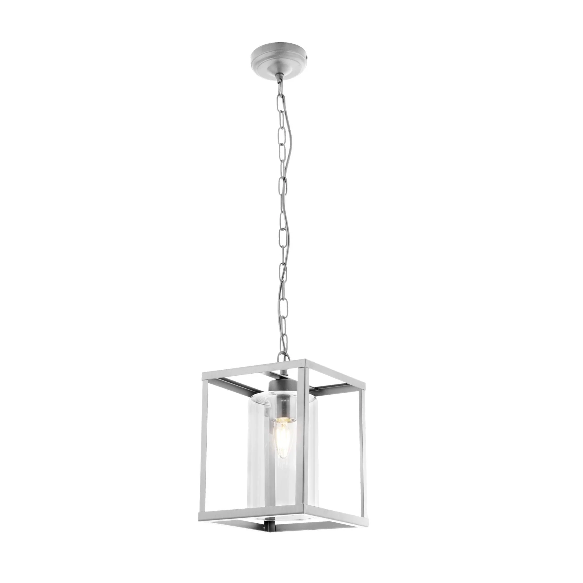 Helix Pendant Light - Black Metal & Clear Glass/Satin Silver & Clear Glass - Image 3