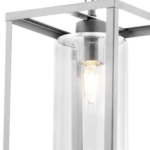 Helix Pendant Light - Black Metal & Clear Glass/Satin Silver & Clear Glass - Image 4
