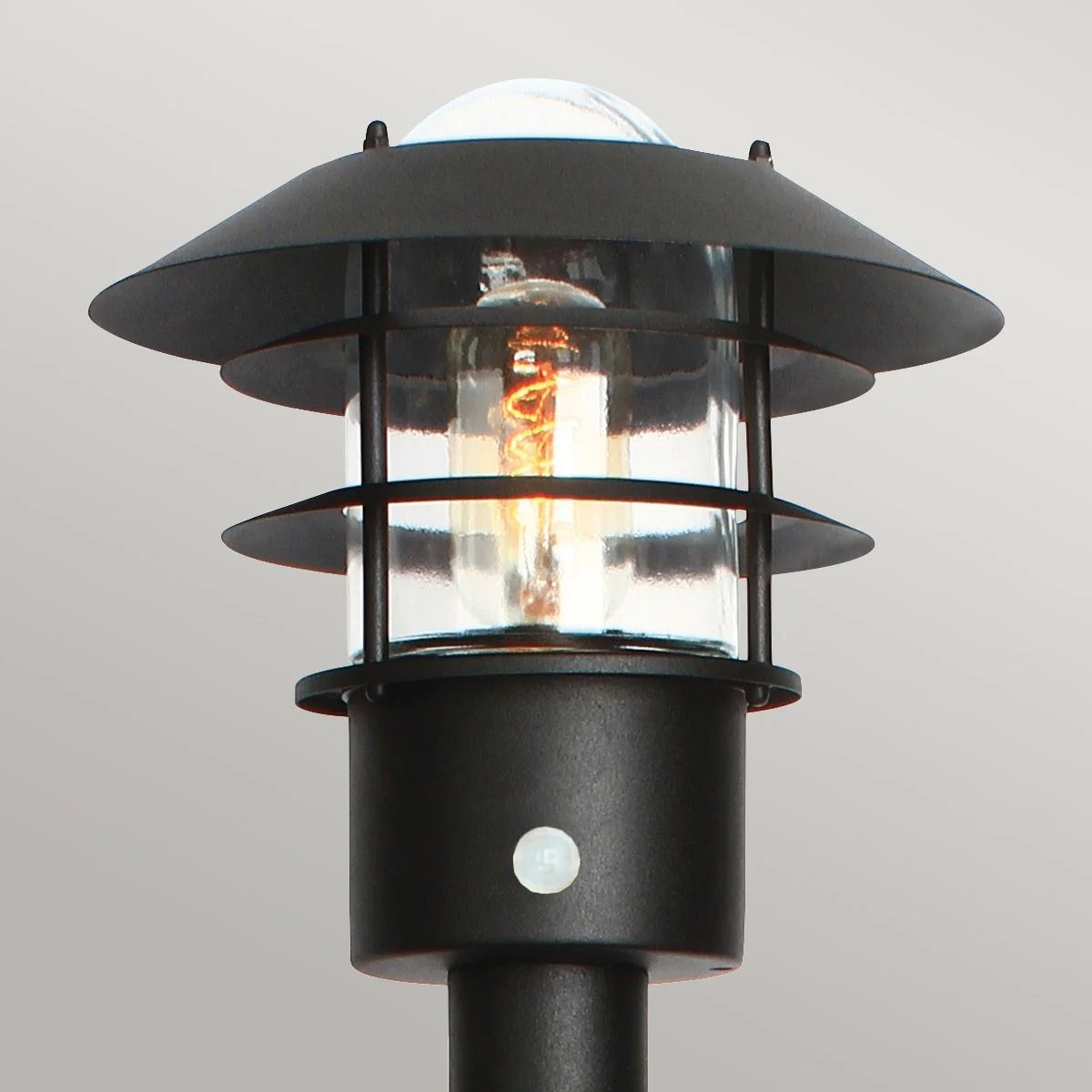 Helsingor 1 Light Bollard Lantern PIR - Silver IP44 E27 - Image 2