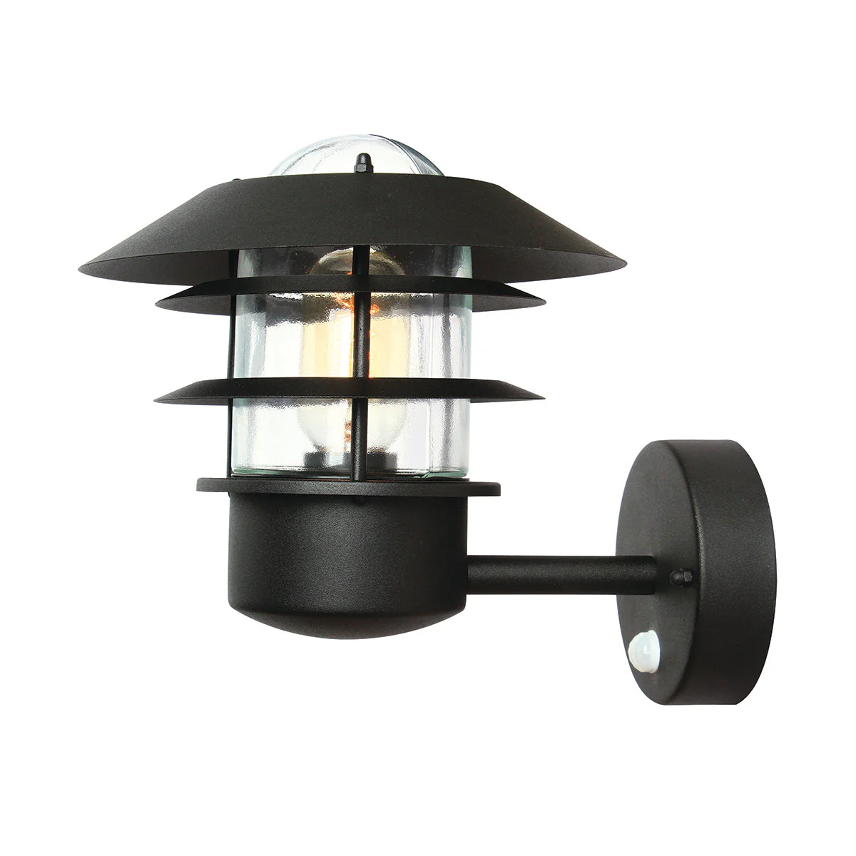 Helsingor PIR Wall Lantern - Black/Silver Finish - Image 6