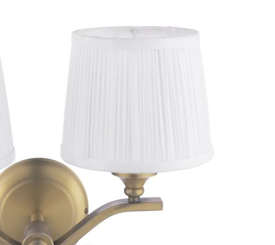 Hemsley 2 Light Wall Light Matt Antique Brass With Shade - Image 3