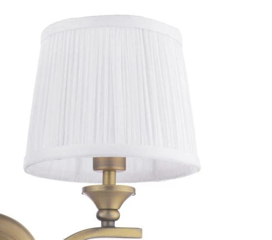 Hemsley 2 Light Wall Light Matt Antique Brass With Shade - Image 4