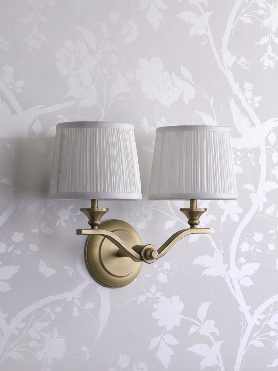 Hemsley 2 Light Wall Light Matt Antique Brass With Shade - Image 6