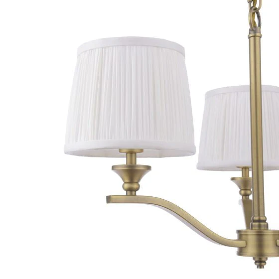 Hemsley 3/6 Light Armed Pendant Matt Antique Brass With Shade - Image 10
