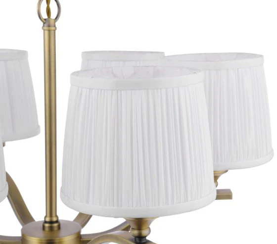 Hemsley 3/6 Light Armed Pendant Matt Antique Brass With Shade - Image 3