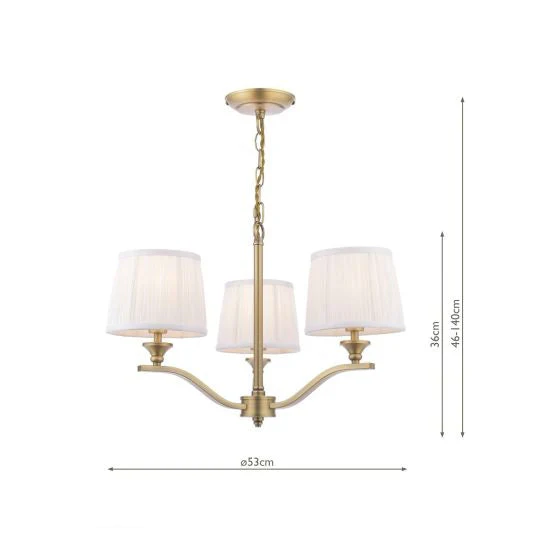 Hemsley 3/6 Light Armed Pendant Matt Antique Brass With Shade - Image 4