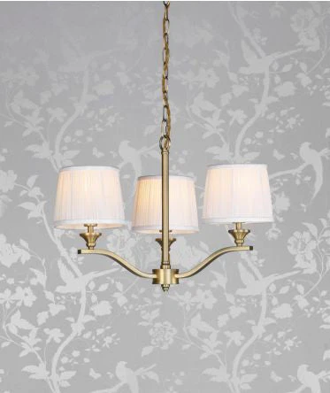 Hemsley 3/6 Light Armed Pendant Matt Antique Brass With Shade - Image 9