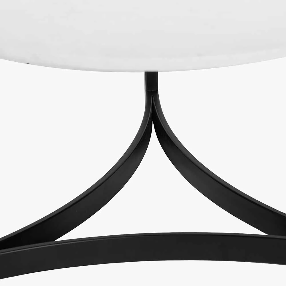 Hendrick White Marble and Black Metal Coffee Table - Image 3