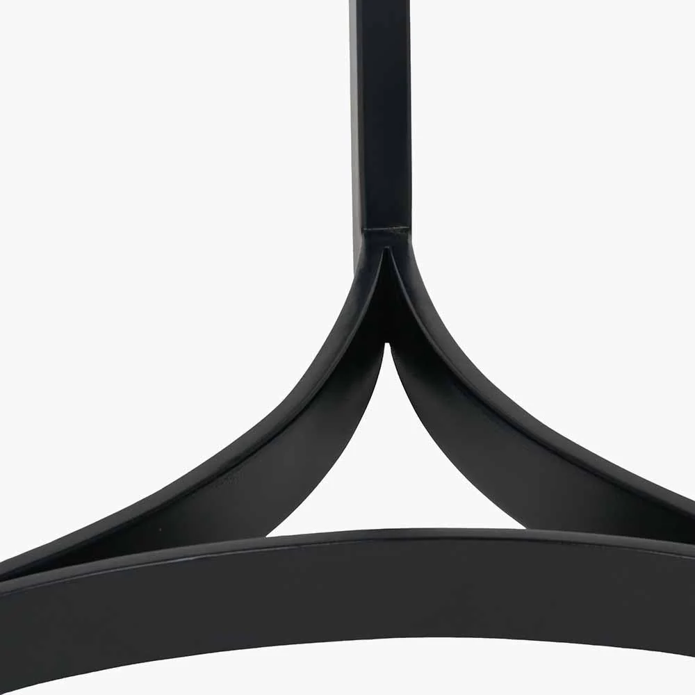 Hendrick White Marble and Black Metal Side Table - Image 4