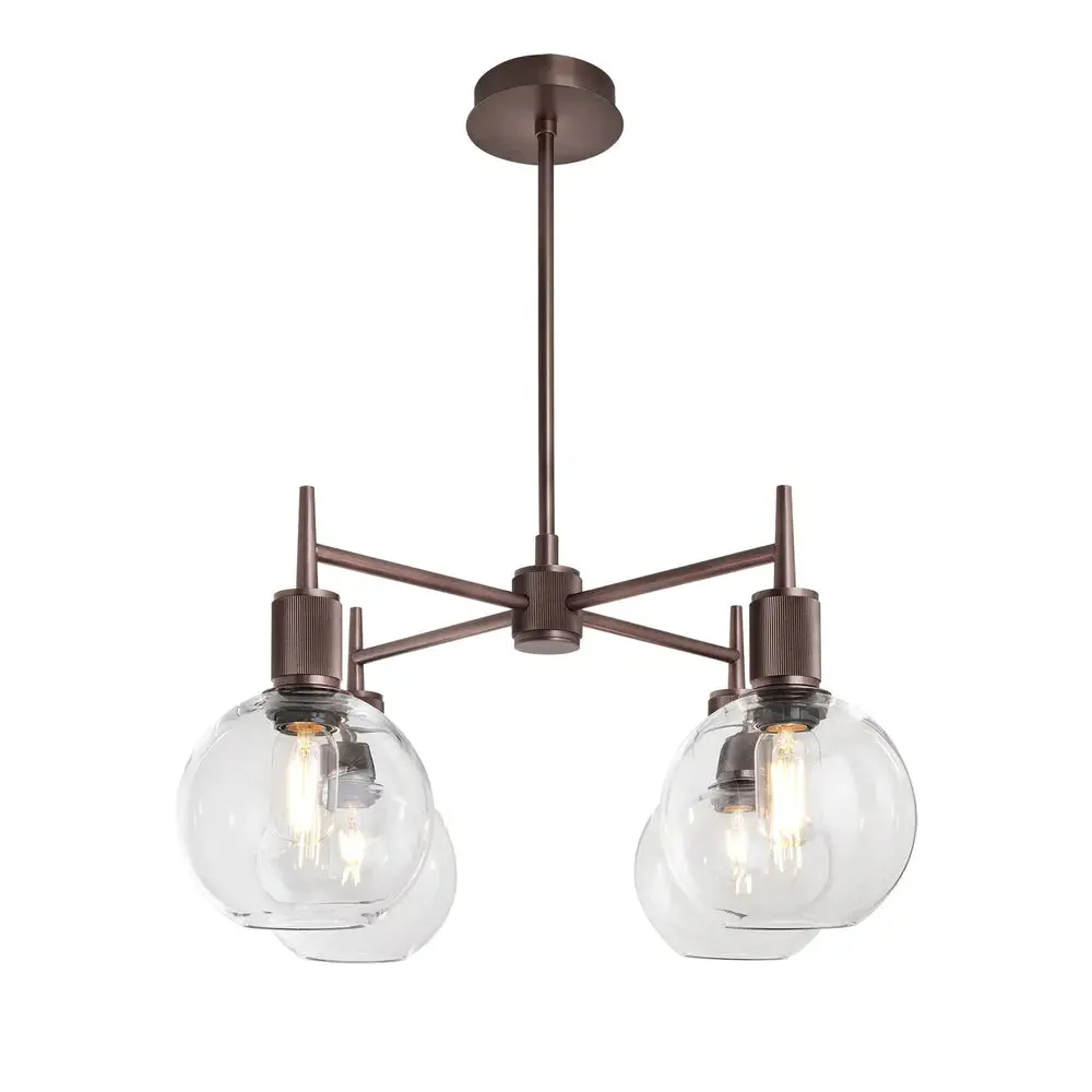 Henley 4 Arm Pendant Light - Glass Globe 7 Inch Shade - Image 2