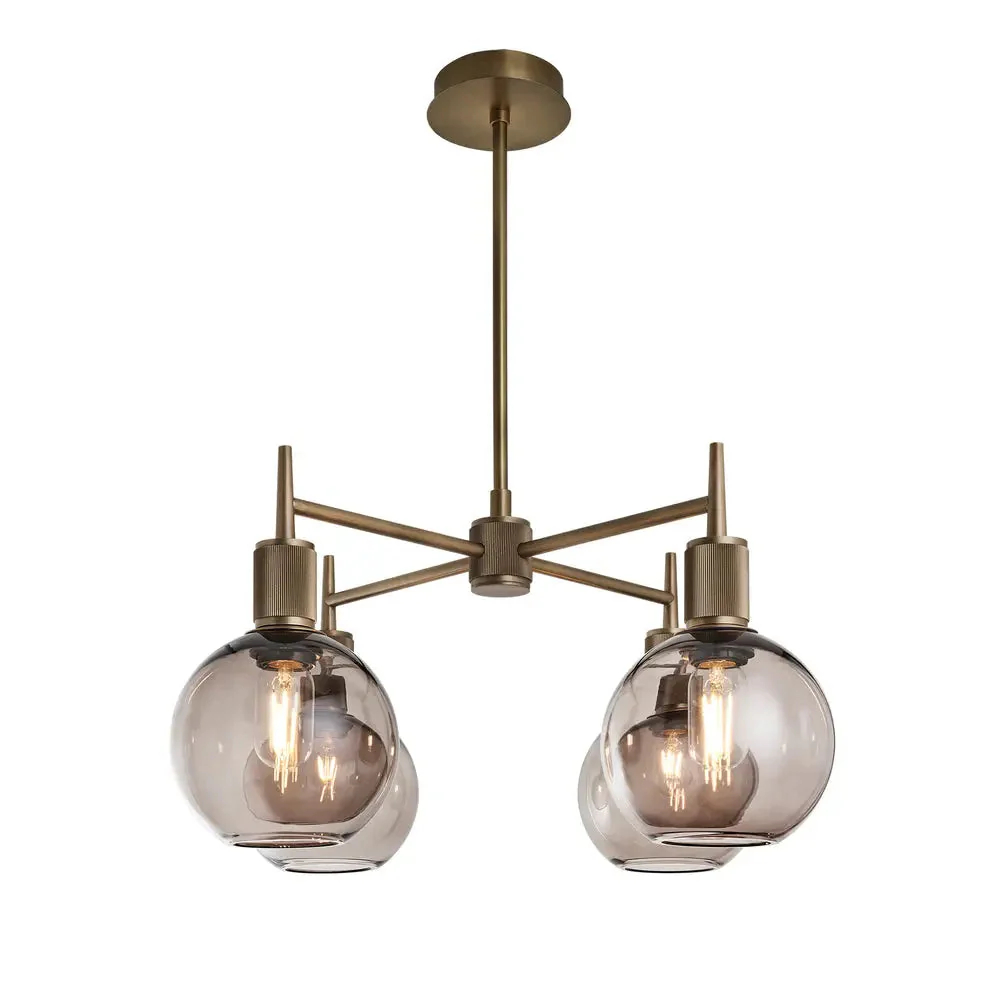 Henley 4 Arm Pendant Light - Glass Globe 7 Inch Shade - Image 3