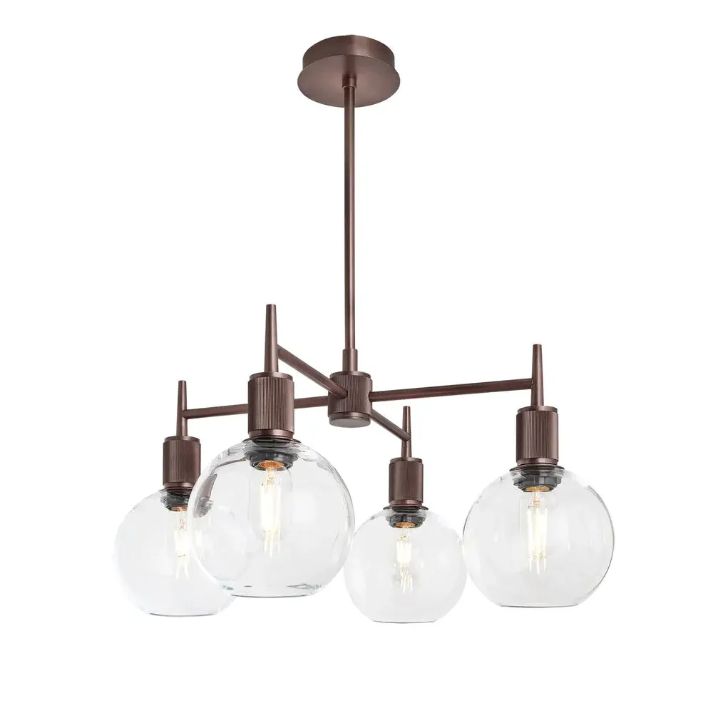 Henley 4 Arm Pendant Light - Glass Globe 7 Inch Shade - Image 4