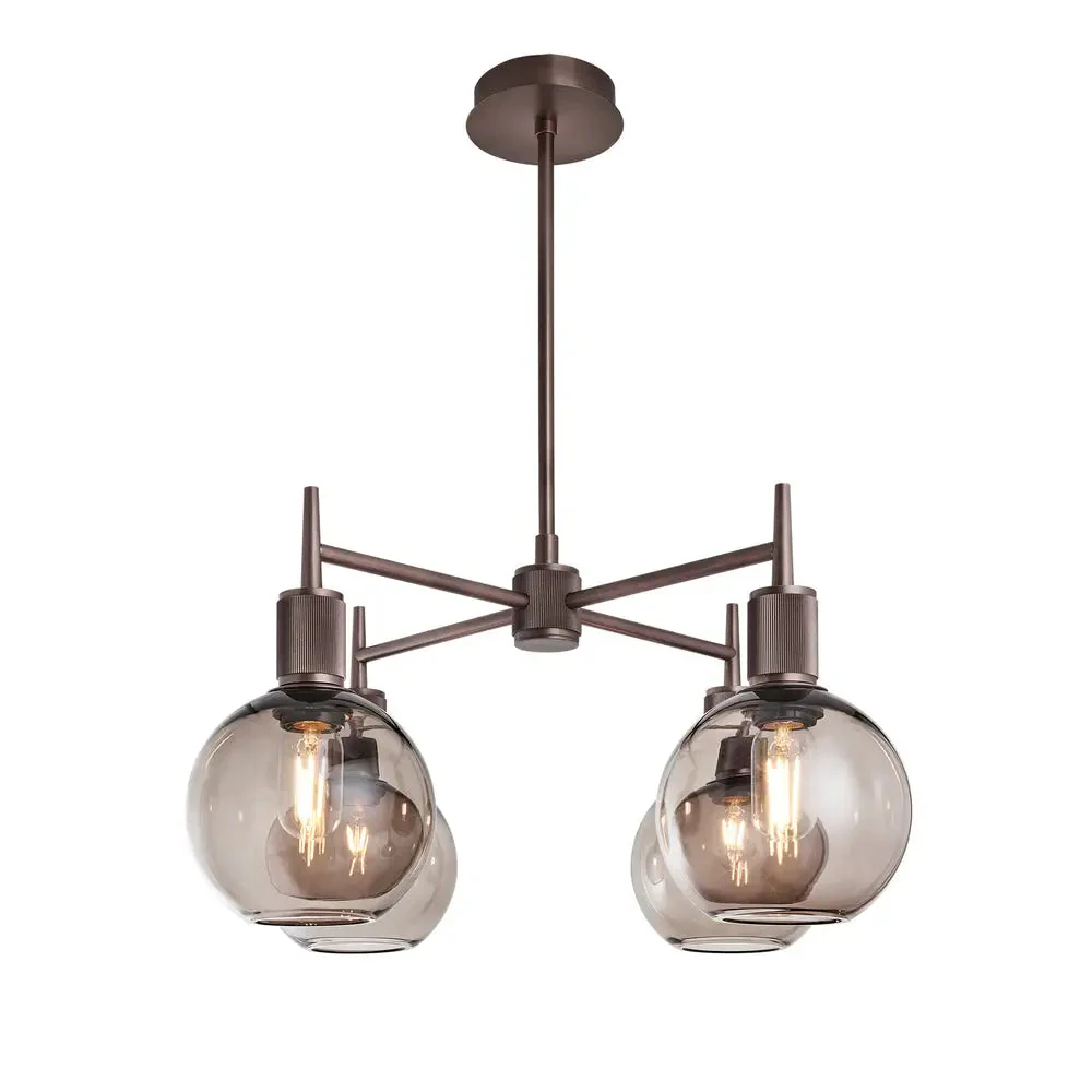 Henley 4 Arm Pendant Light - Glass Globe 7 Inch Shade - Image 5