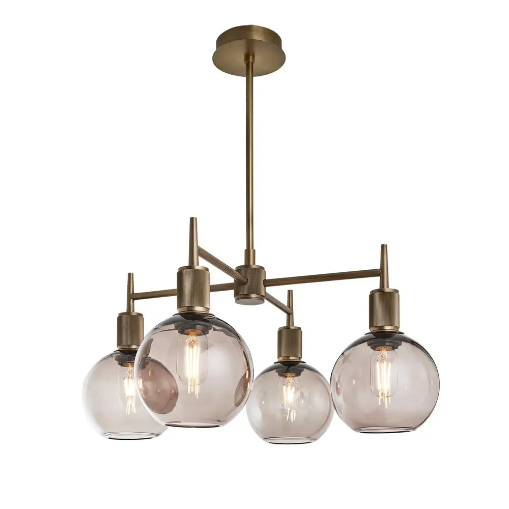 Henley 4 Arm Pendant Light - Glass Globe 7 Inch Shade - Image 6