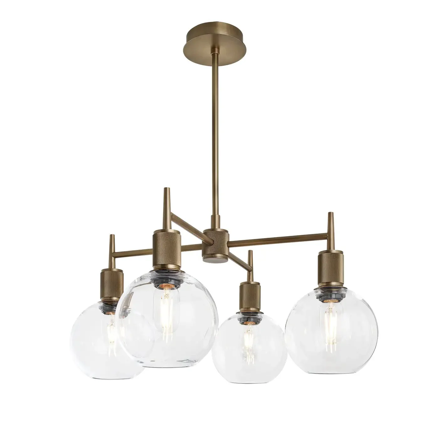 Henley 4 Arm Pendant Light - Glass Globe 7 Inch Shade - Image 7