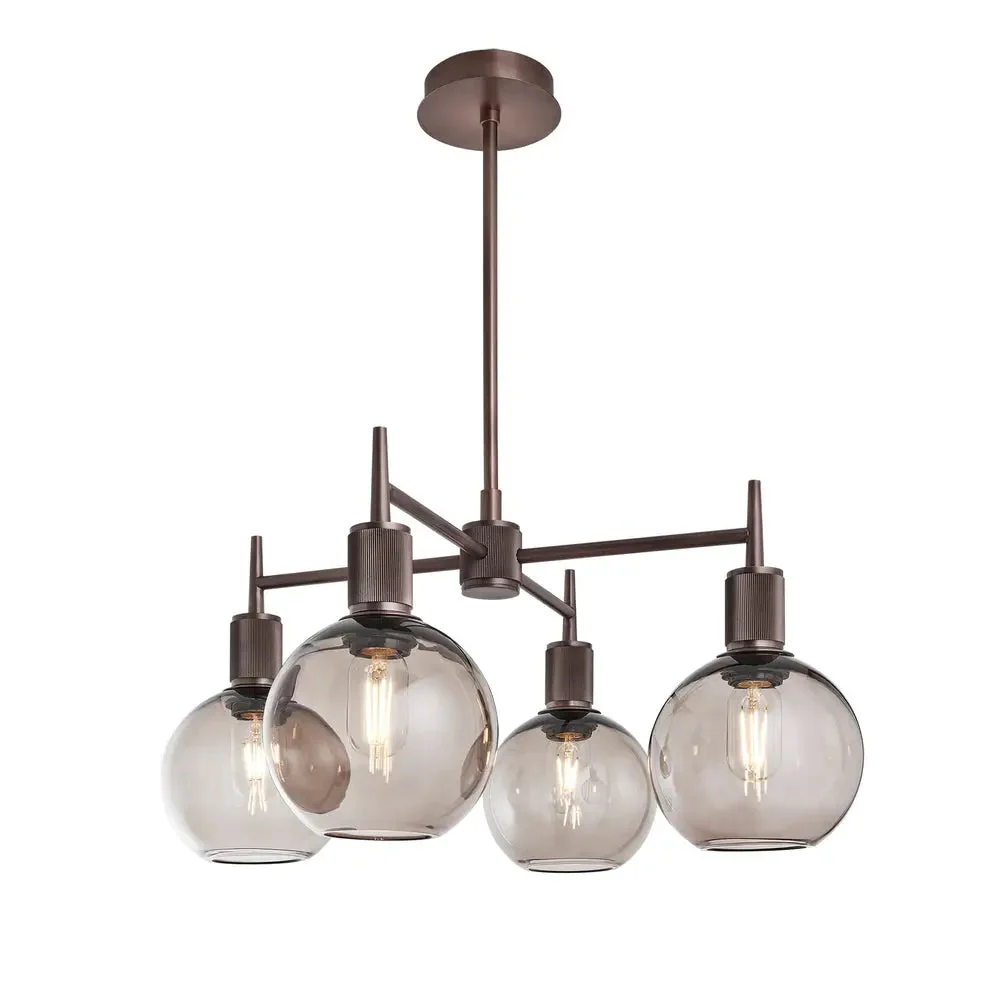 Henley 4 Arm Pendant Light - Glass Globe 7 Inch Shade - Image 8