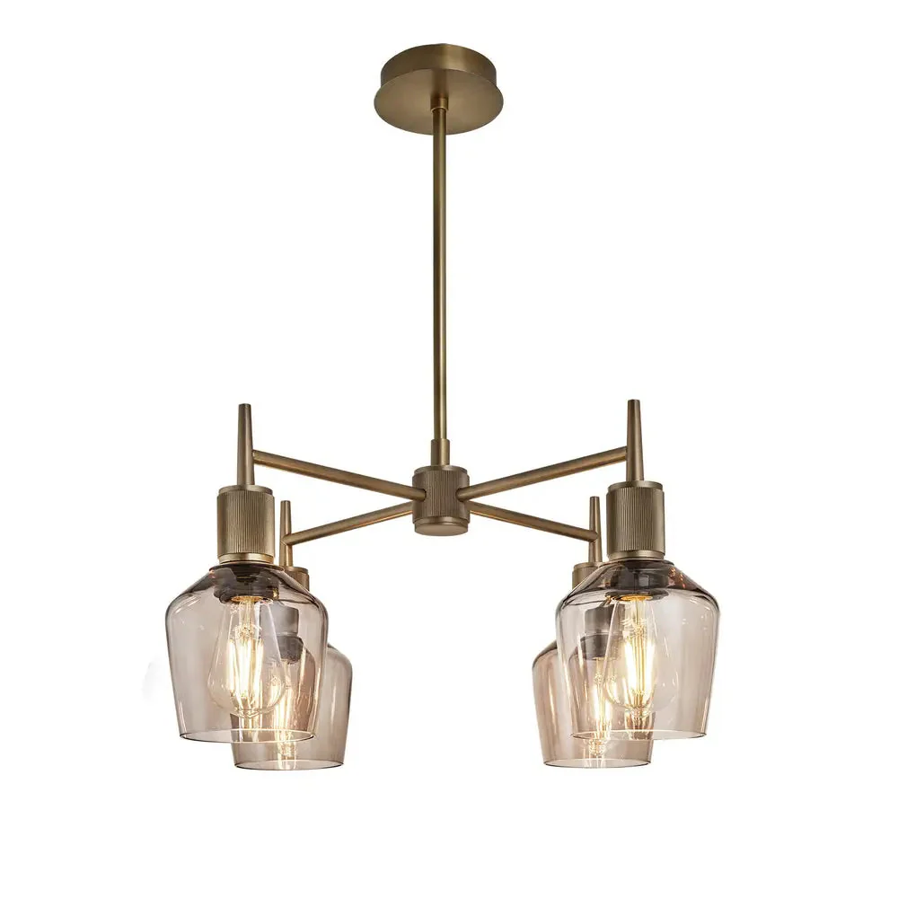 Henley 4 Arm Pendant Light - Glass Schoolhouse Shade - Image 5