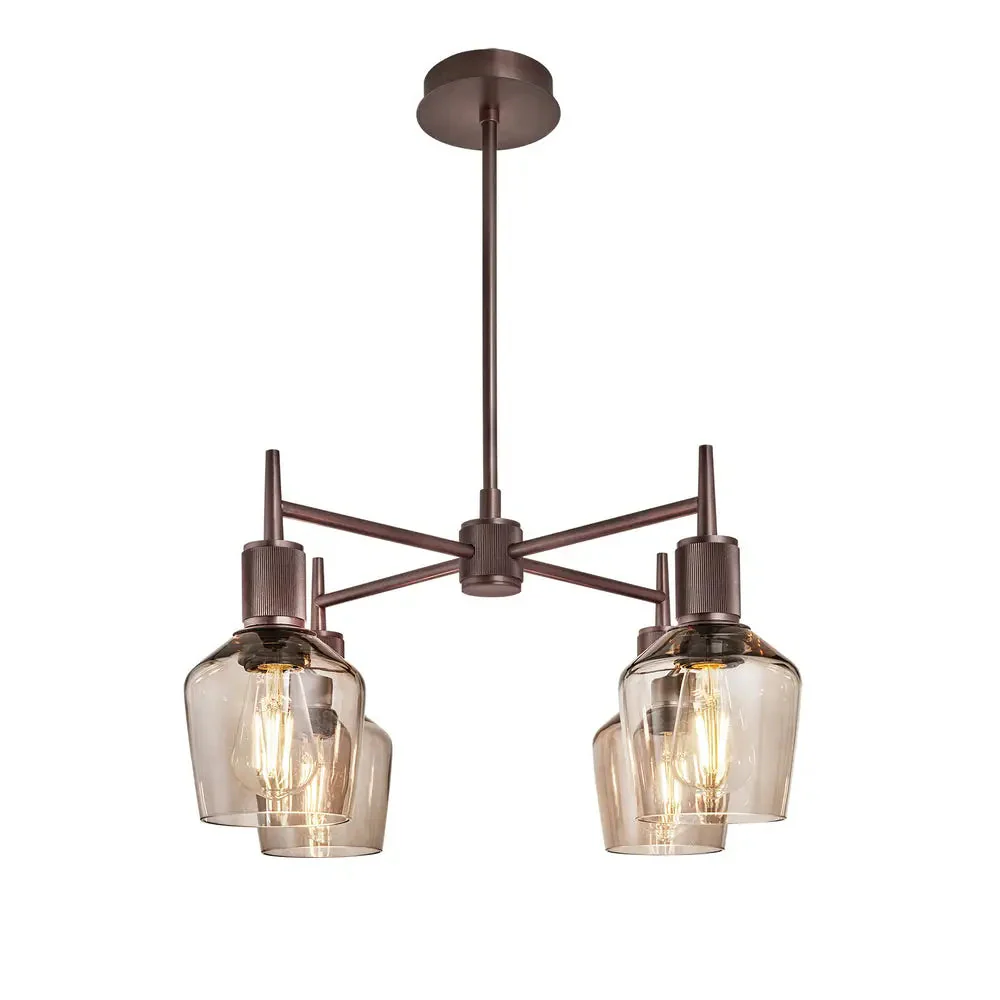Henley 4 Arm Pendant Light - Glass Schoolhouse Shade - Image 7