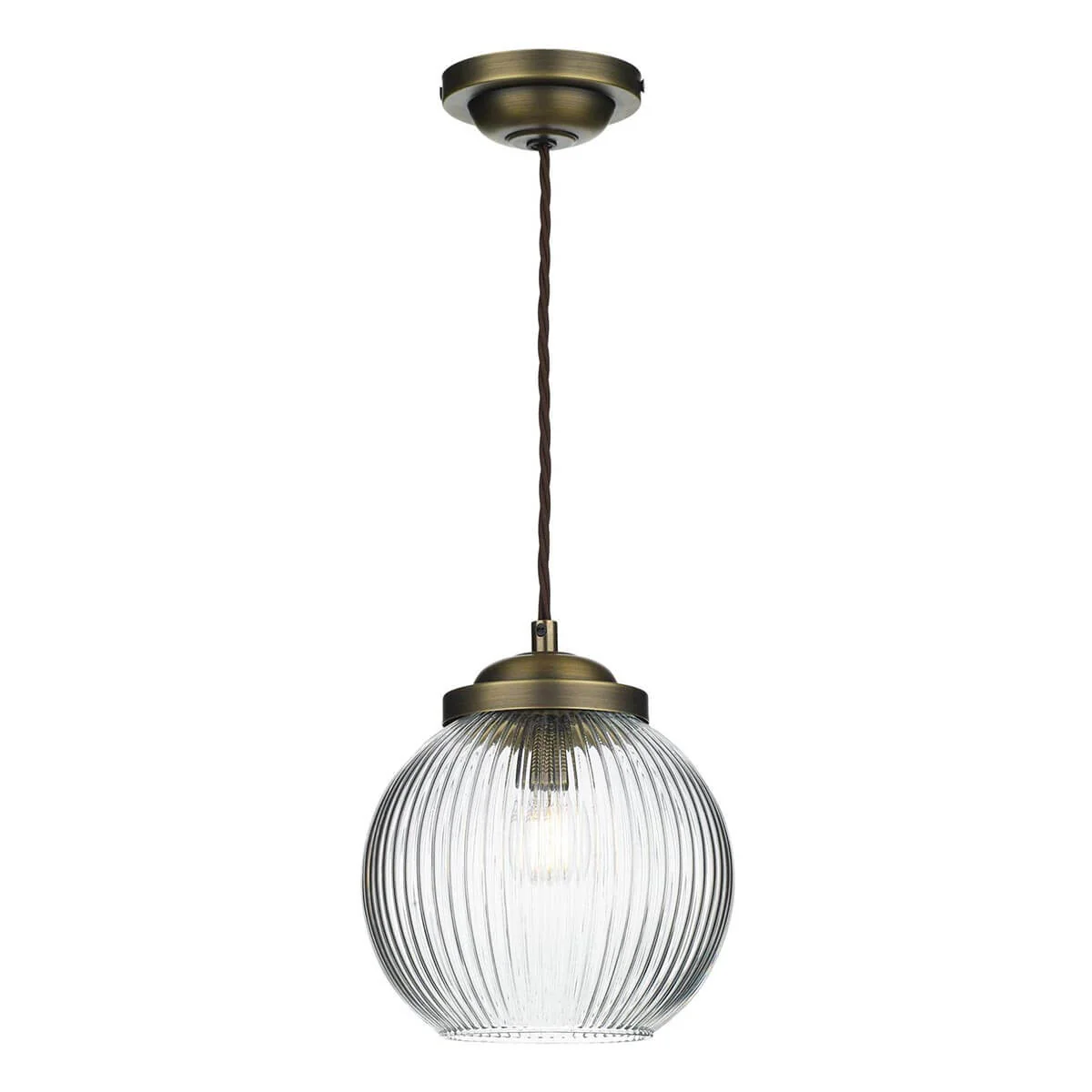 Henley Single Pendant In Antique Brass/Satin Chrome Finish - Image 2