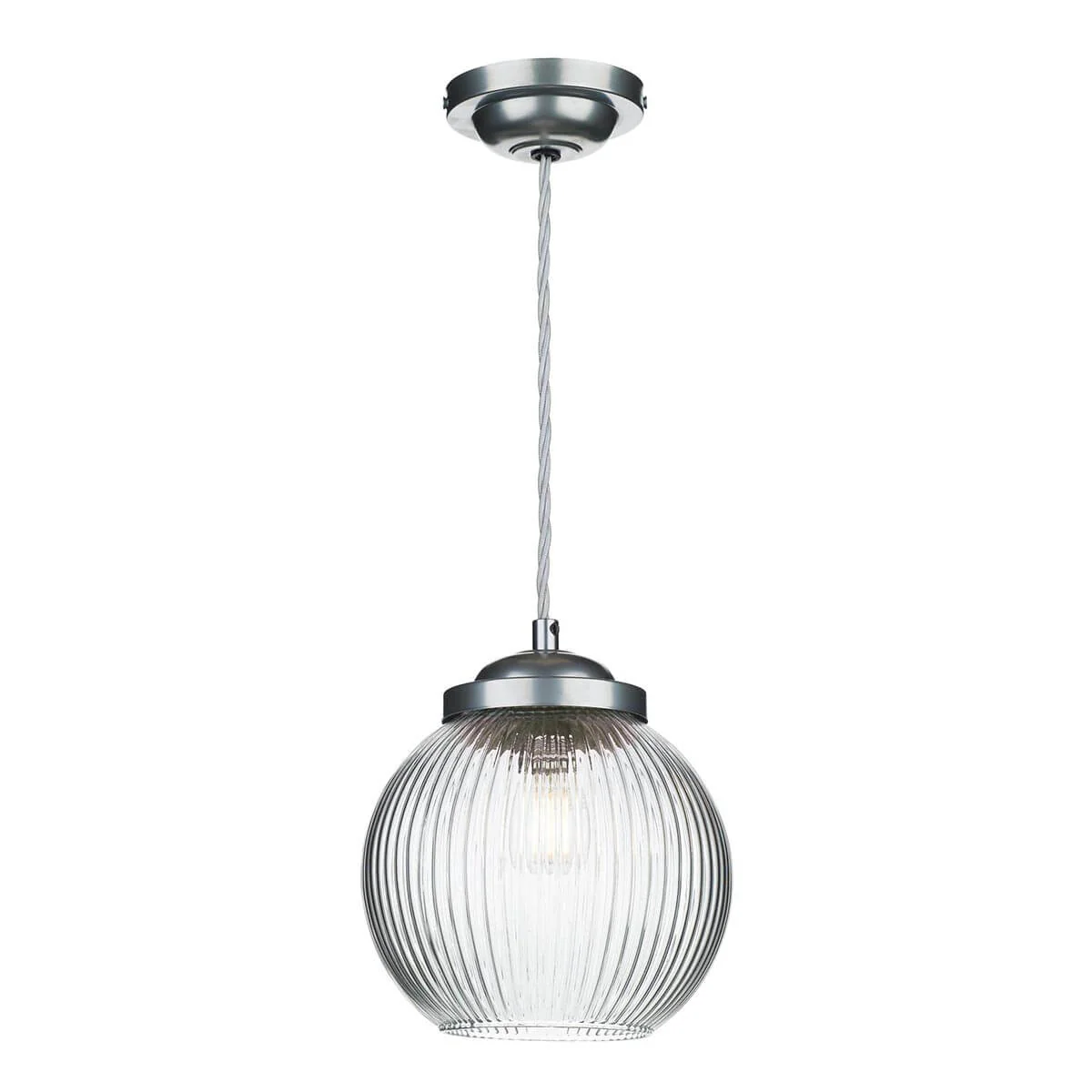 Henley Single Pendant In Antique Brass/Satin Chrome Finish - Image 3