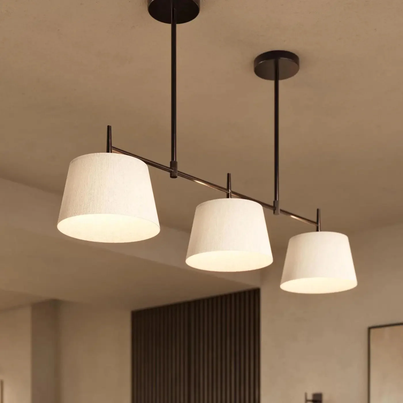 Henley Triple Bar Pendant Light - Bronze/ Brass Base - Image 6