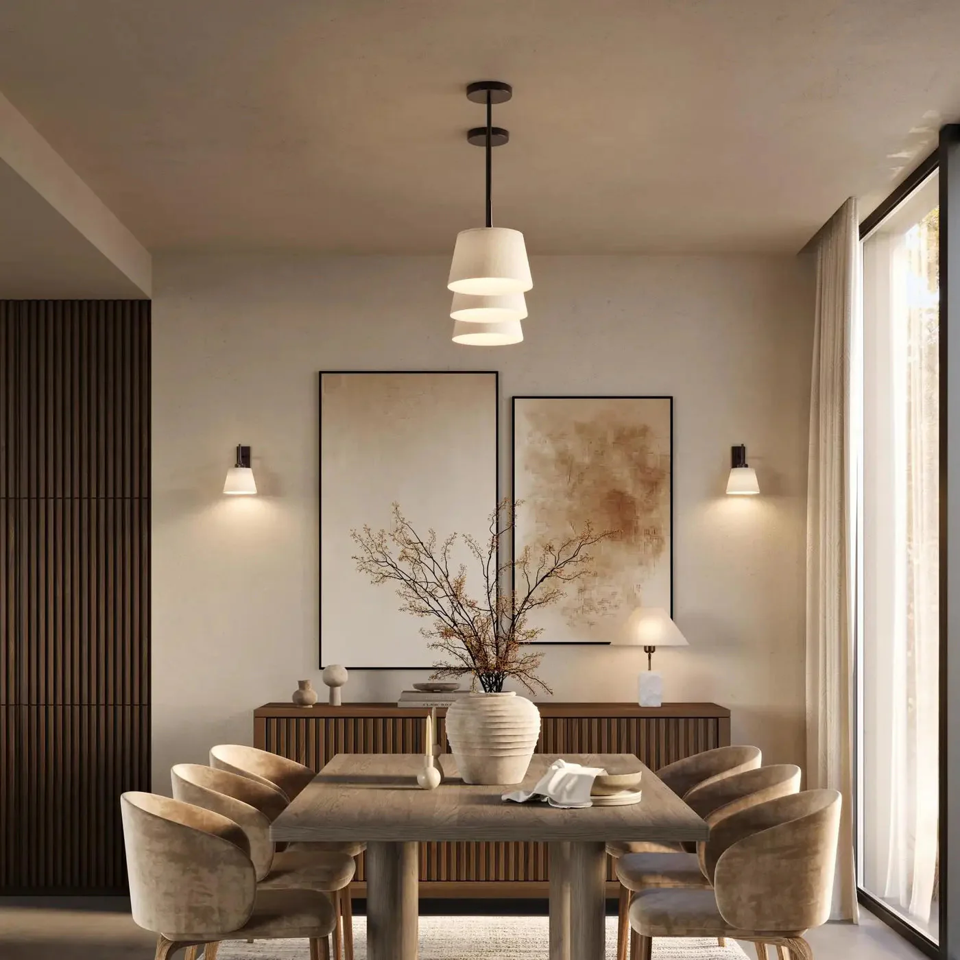 Henley Triple Bar Pendant Light - Bronze/ Brass Base - Image 8