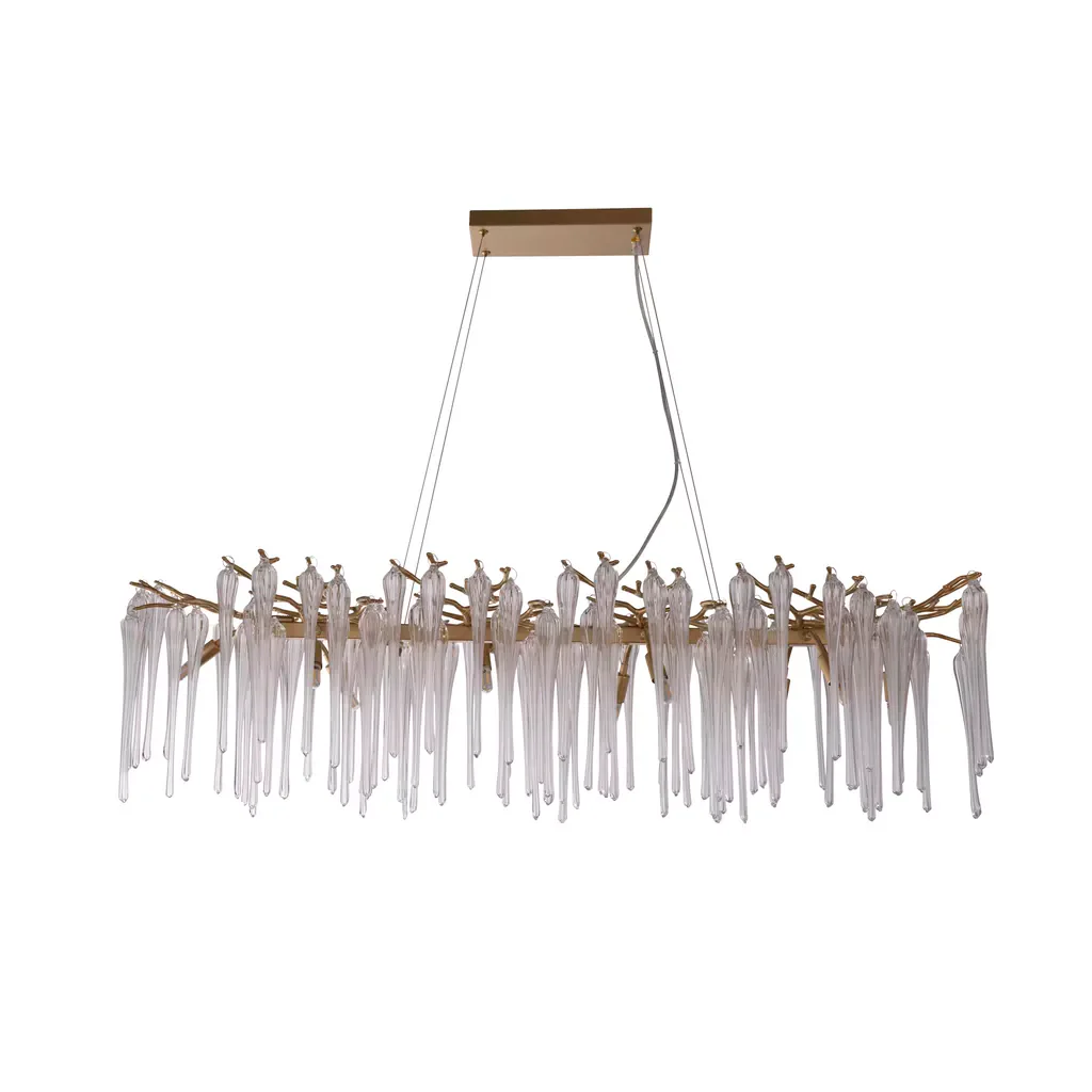 Heritage 10Lt Diner Bar Pendant- Gold Metal and Clear Glass - Image 2