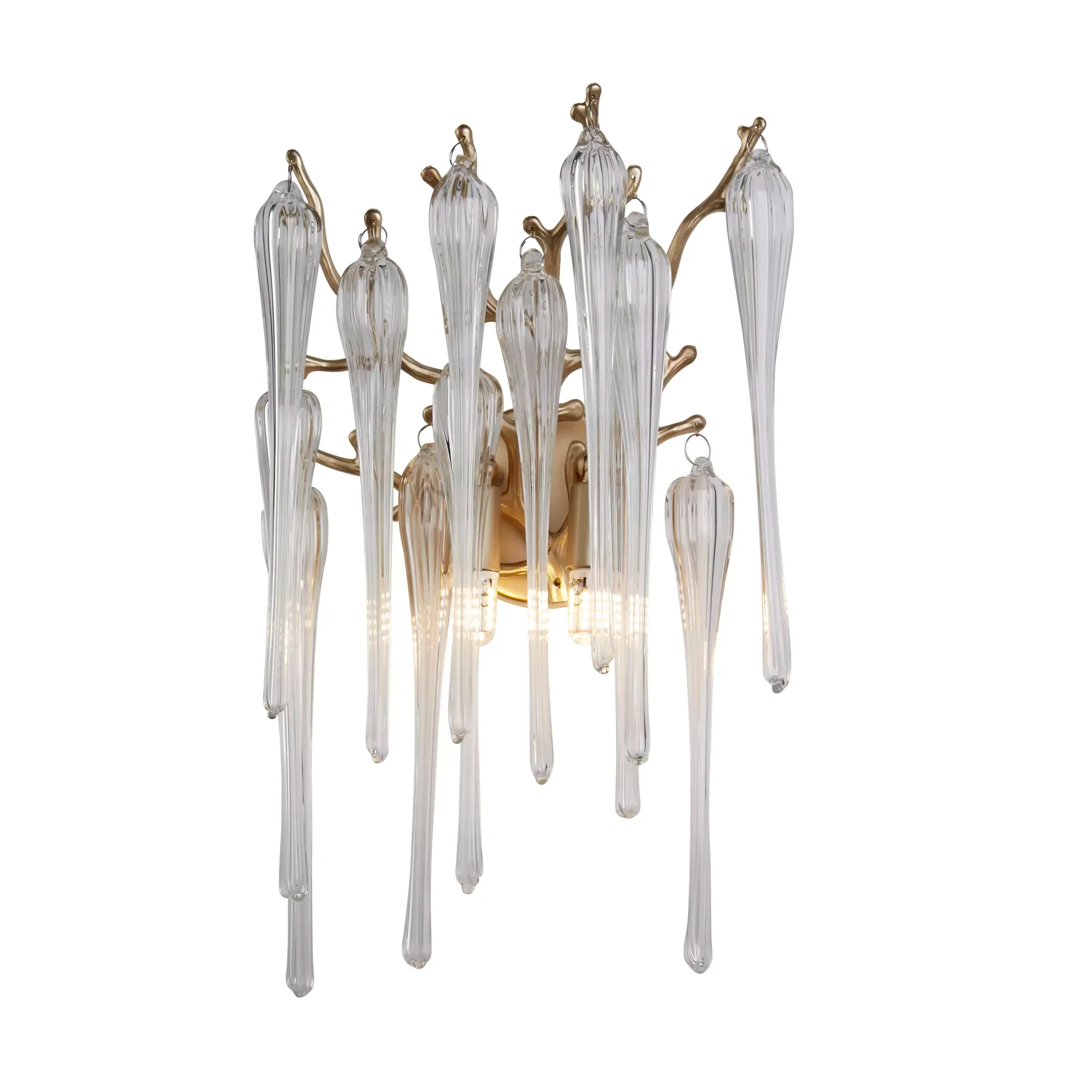 Heritage 2Lt Wall Light- Gold Metal and Clear Glass Drops