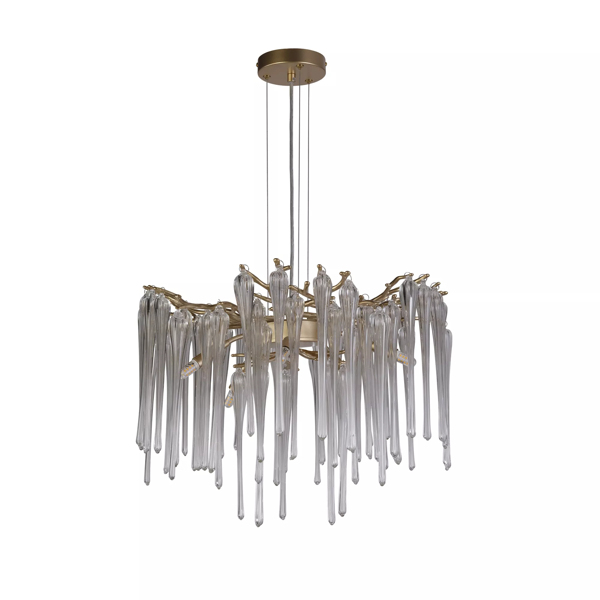 Heritage 5Lt Chandelier- Gold Metal and Clear Glass Drops - Image 5