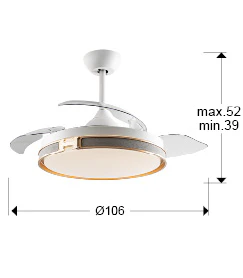 Heron Ceiling fans Ø 100 to 120 cm - Black Finish - Image 11