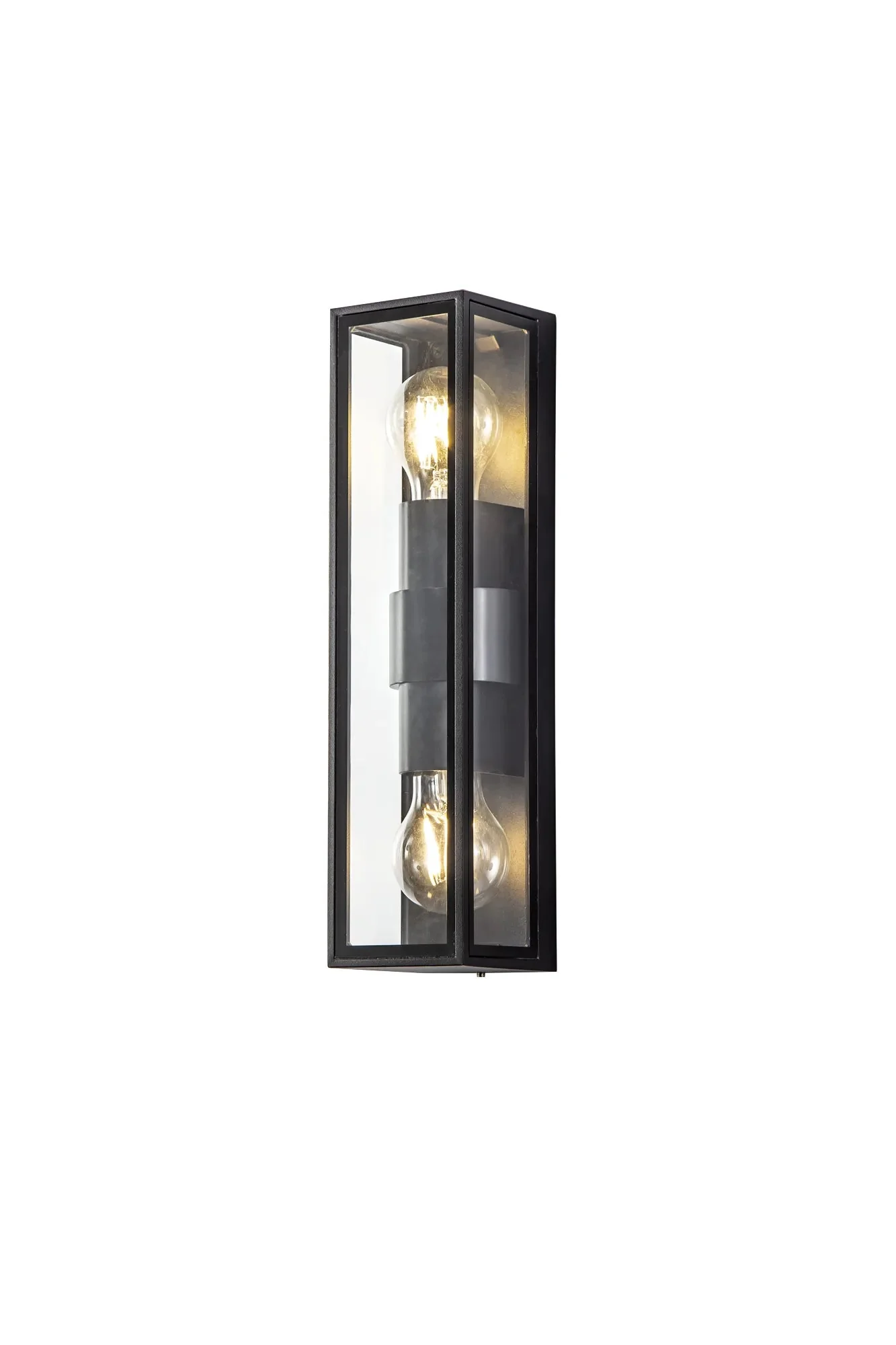 Heuston Flush 1/2 Lt Wall Lamp IP65 - Clear/Frosted - Image 3