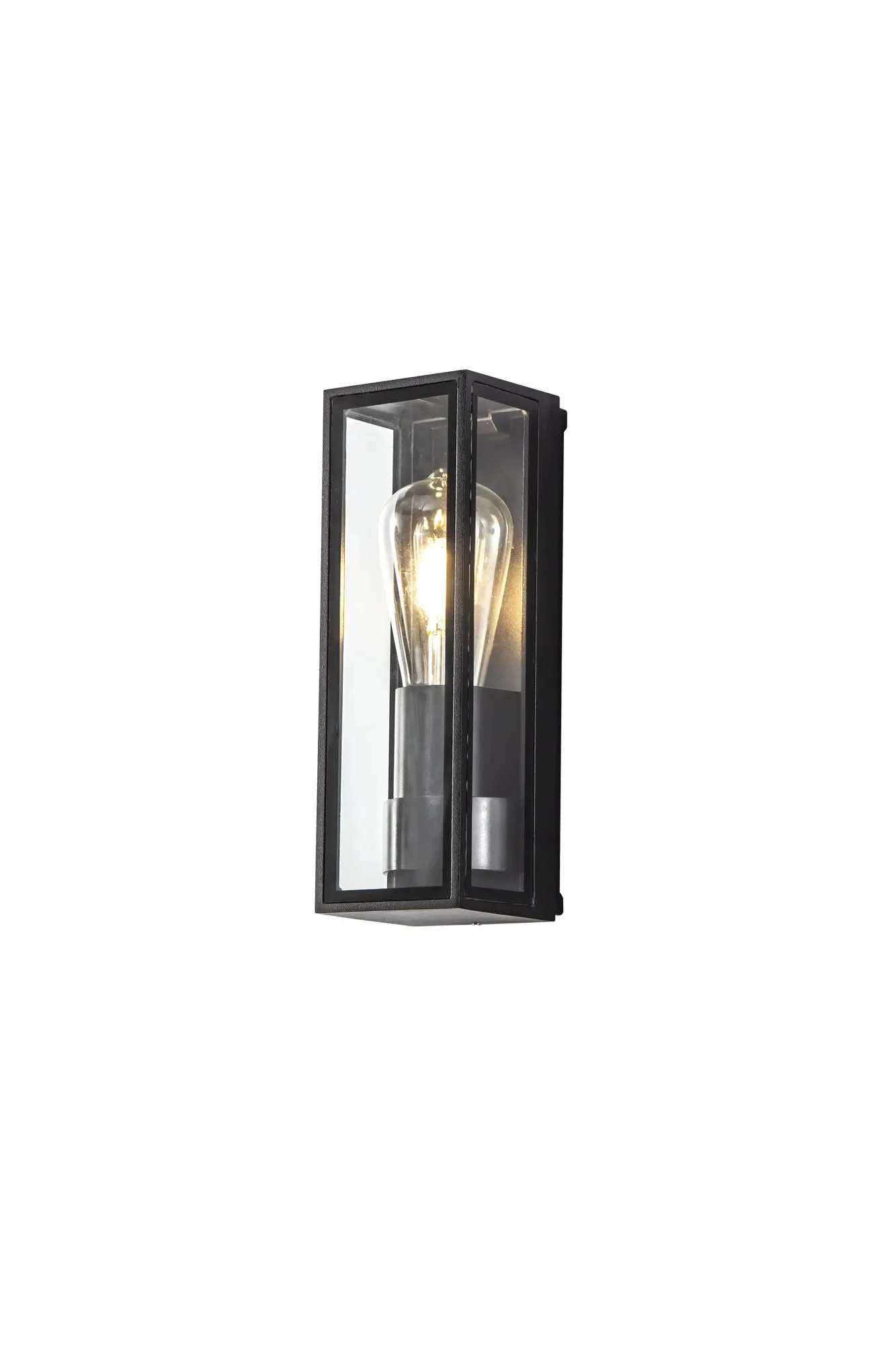 Heuston Flush 1/2 Lt Wall Lamp IP65 - Clear/Frosted - Image 4