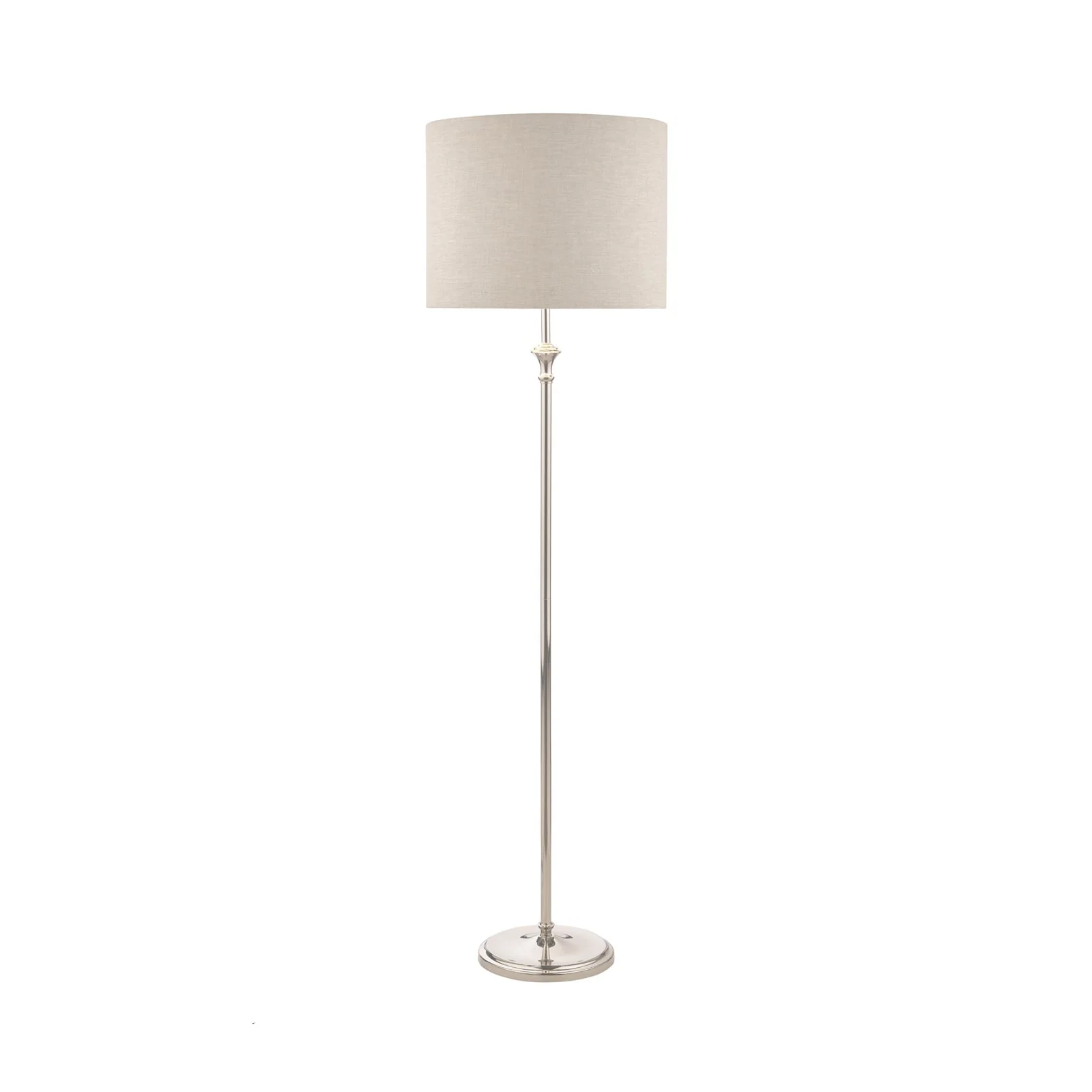 Highgrove Floor Lamp Matt Antique Brass/Polished Chrome With Shade E27 - Image 5