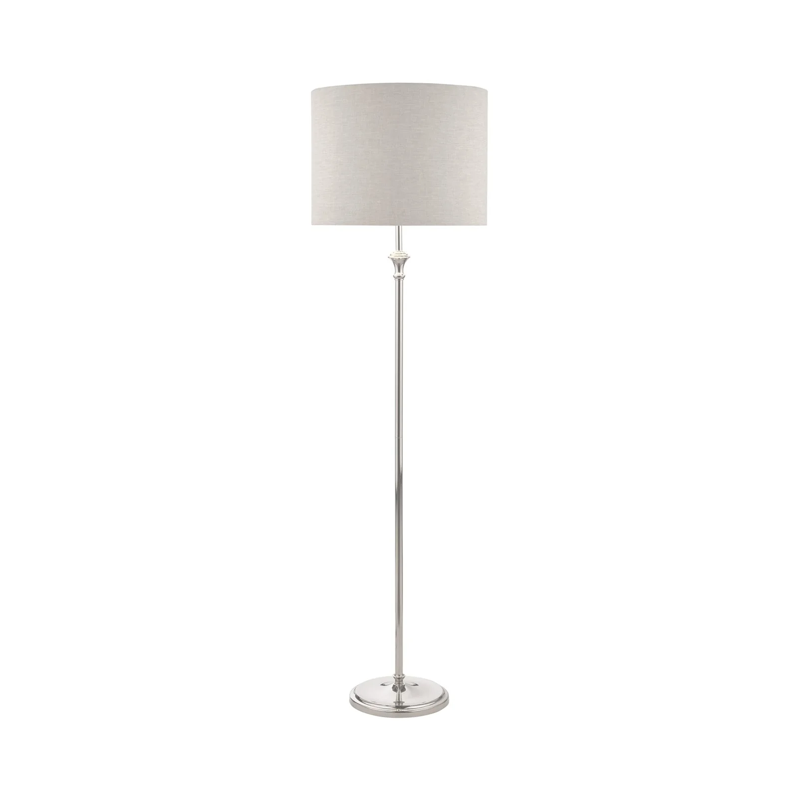 Highgrove Floor Lamp Matt Antique Brass/Polished Chrome With Shade E27 - Image 6