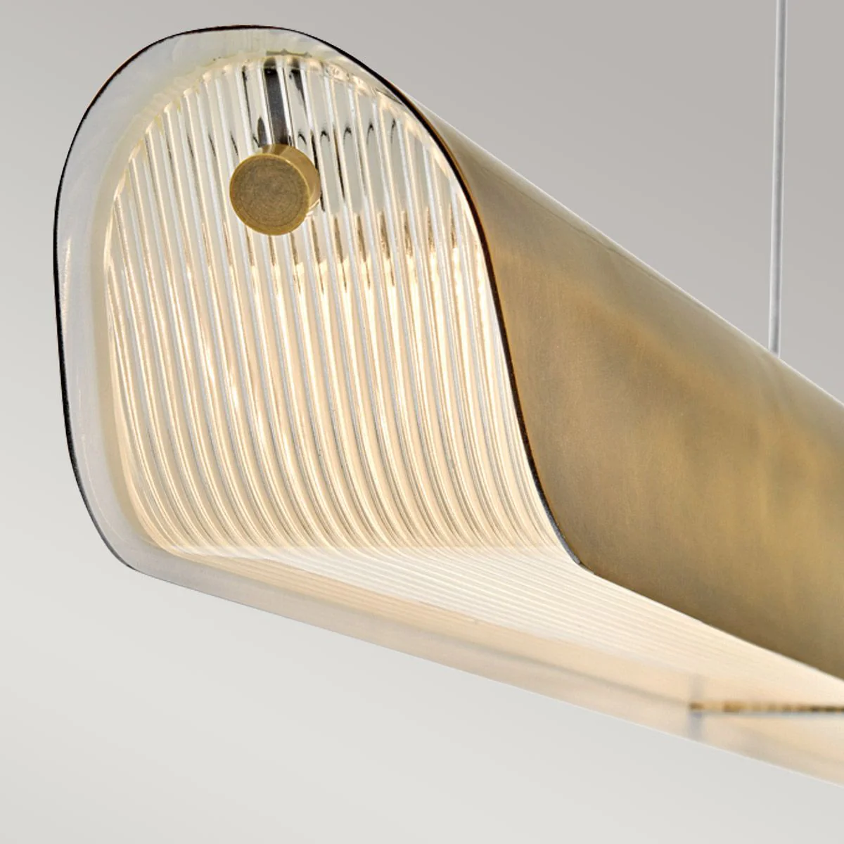 Hinkley Arco Linear LED pendant - Heritage Brass/ Black - Image 10