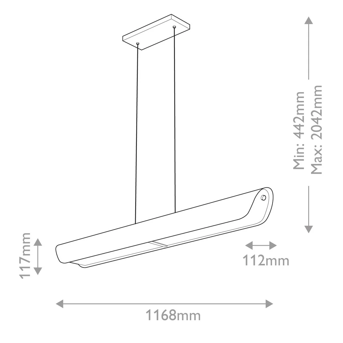 Hinkley Arco Linear LED pendant - Heritage Brass/ Black - Image 13