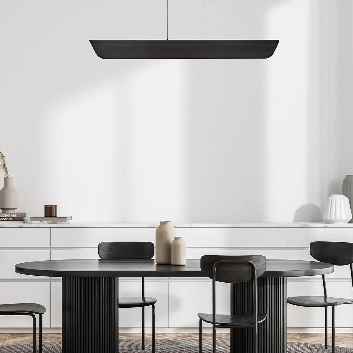 Hinkley Arco Linear LED pendant - Heritage Brass/ Black - Image 5