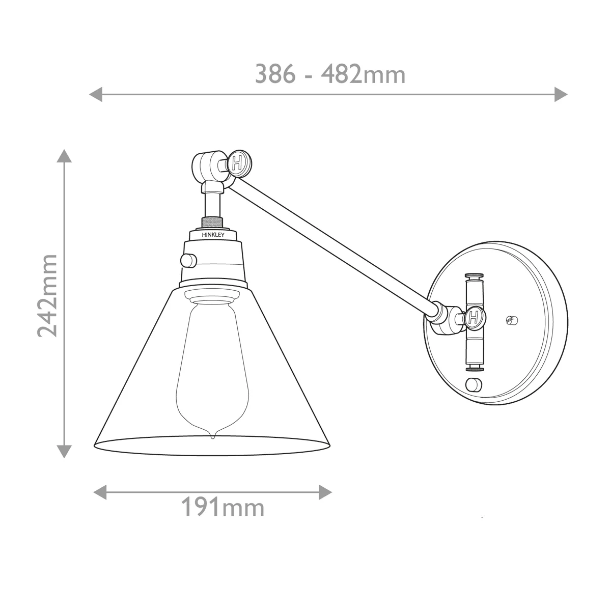 Hinkley Arti 1 lt Wall Light - E27 - Image 26
