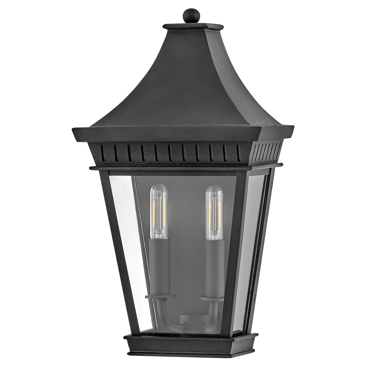 Hinkley Chapel Hill Outdoor Half Wall Lantern - Museum Black  IP44 E14 - Image 10