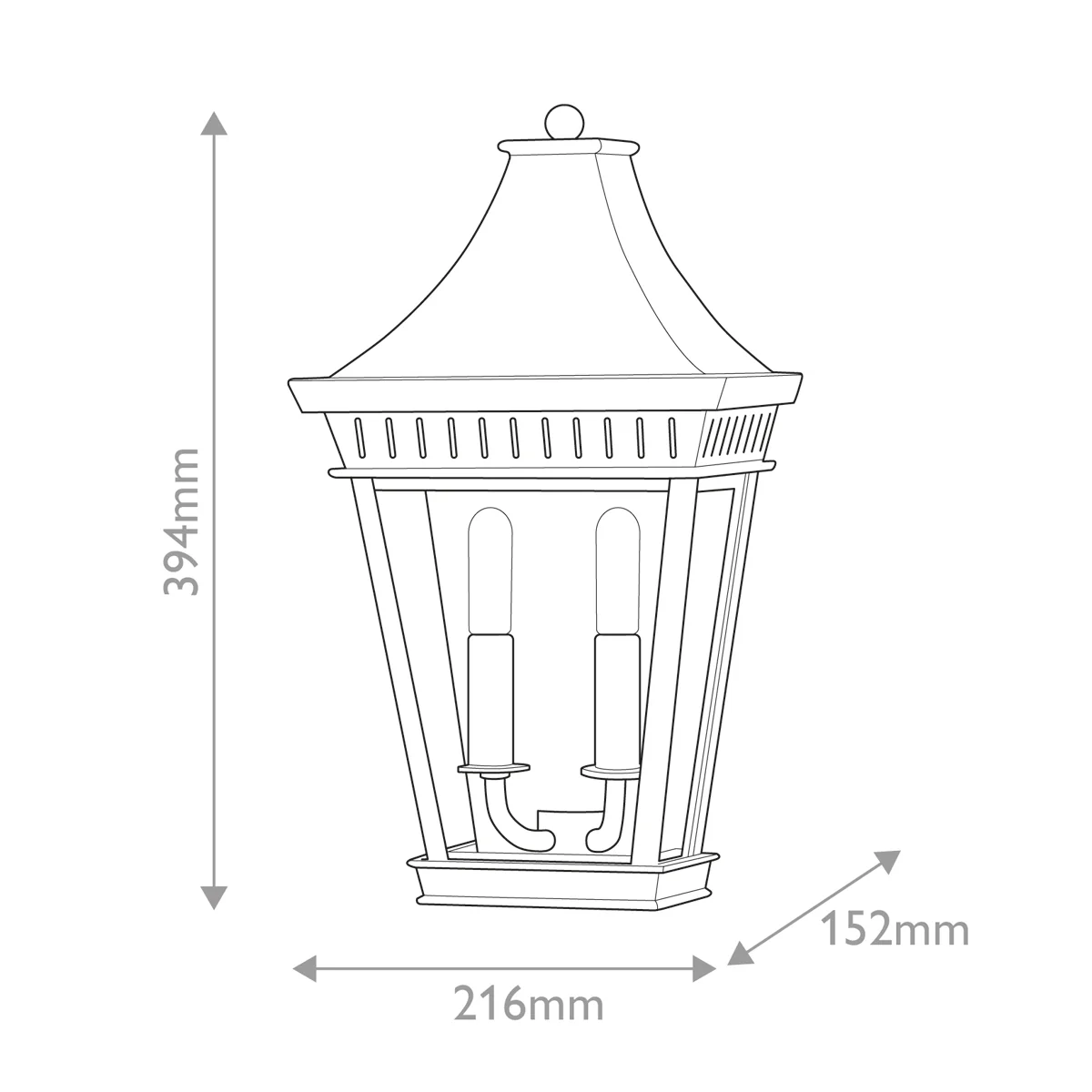 Hinkley Chapel Hill Outdoor Half Wall Lantern - Museum Black  IP44 E14 - Image 11