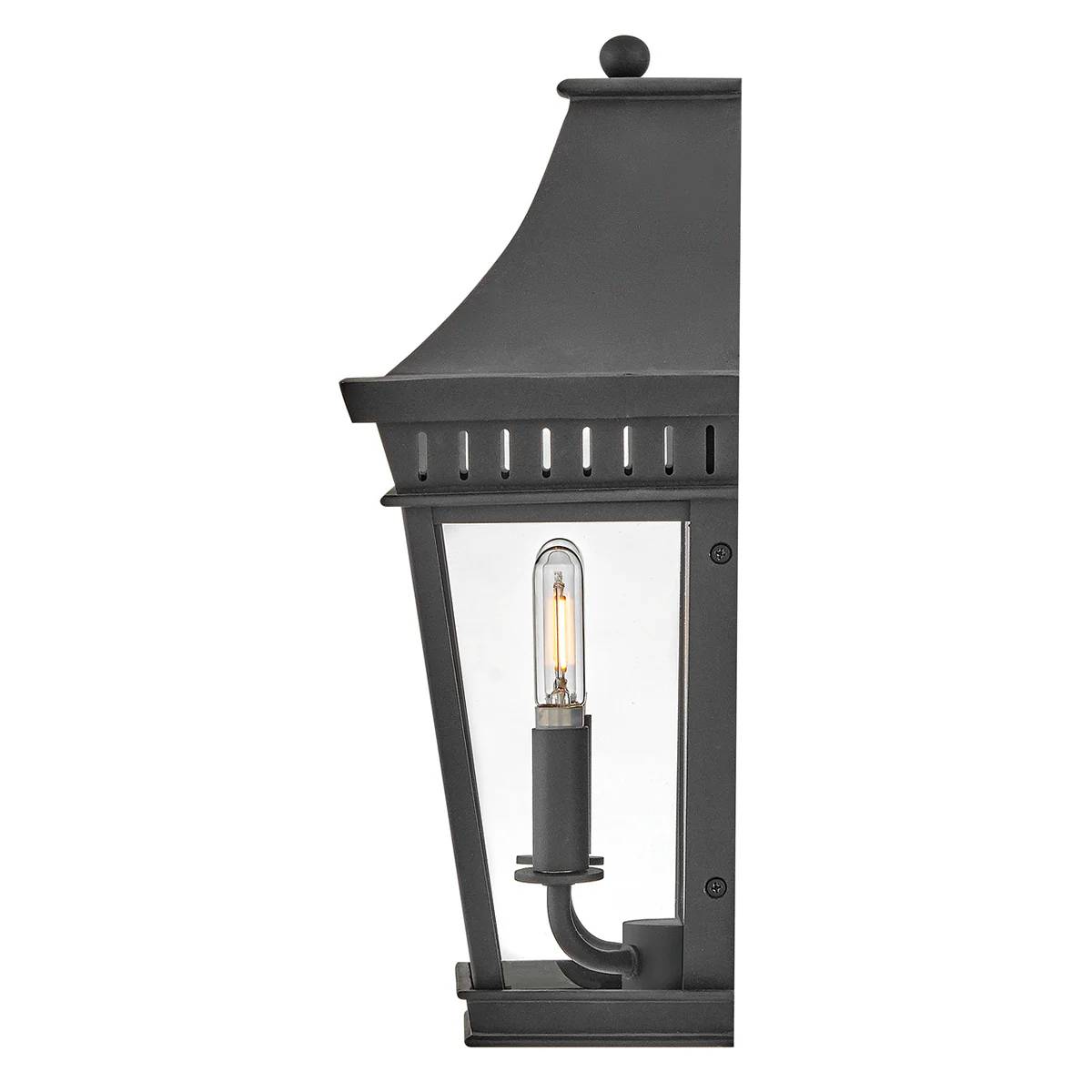 Hinkley Chapel Hill Outdoor Half Wall Lantern - Museum Black  IP44 E14 - Image 4