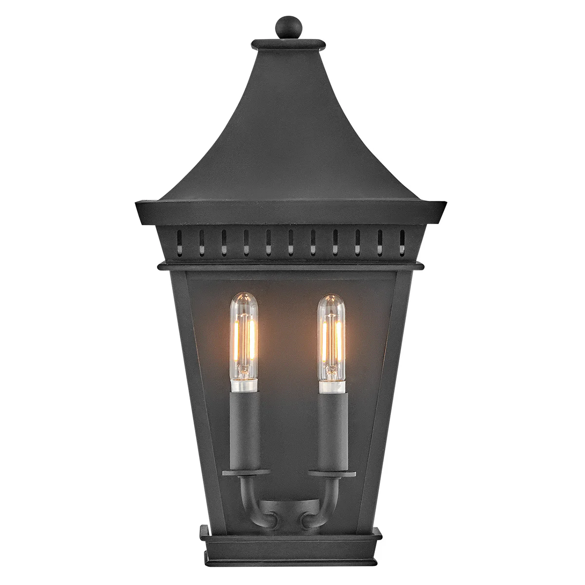 Hinkley Chapel Hill Outdoor Half Wall Lantern - Museum Black  IP44 E14 - Image 5