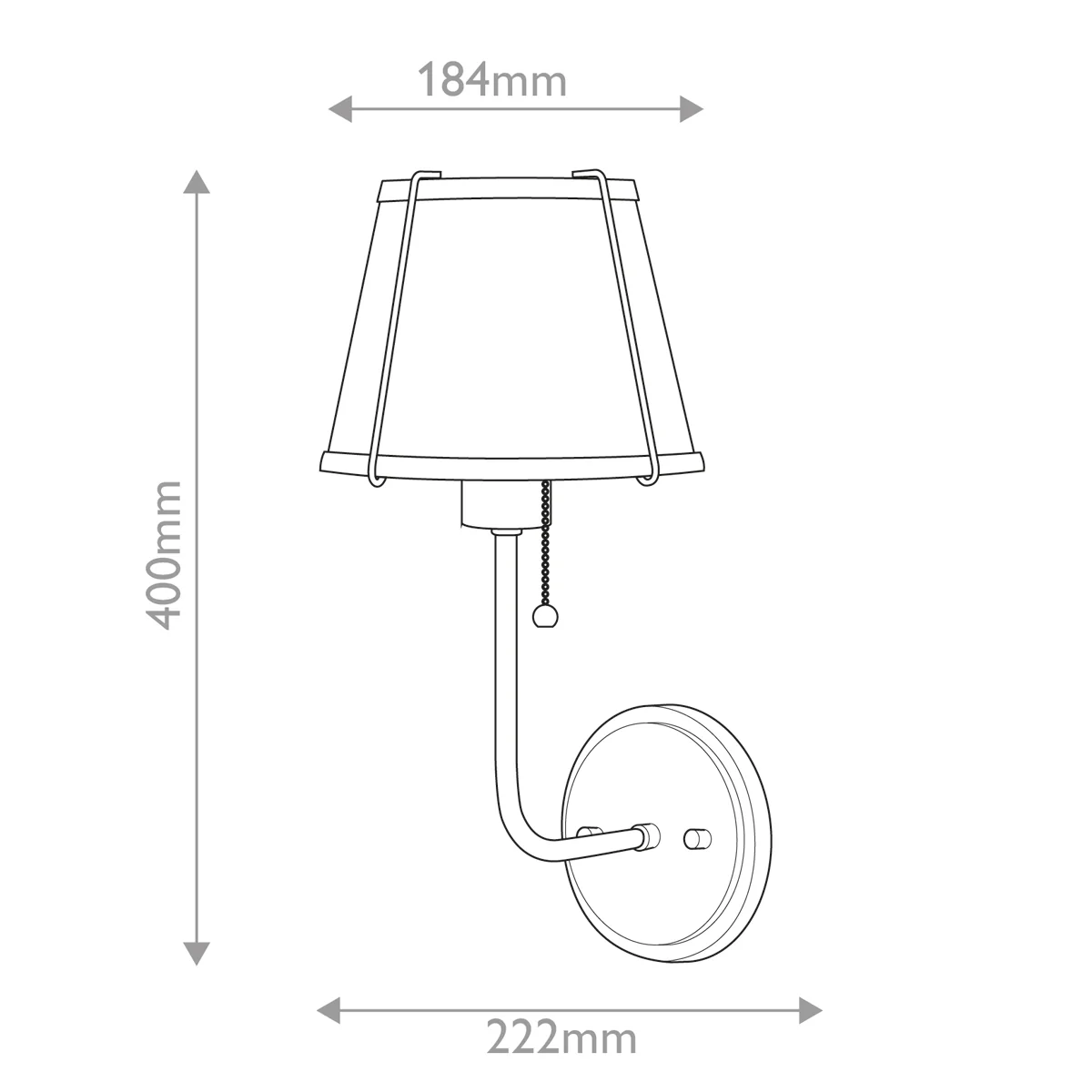 Hinkley Clarke 1 lt Wall Light with Pull switch - E27 - Image 9