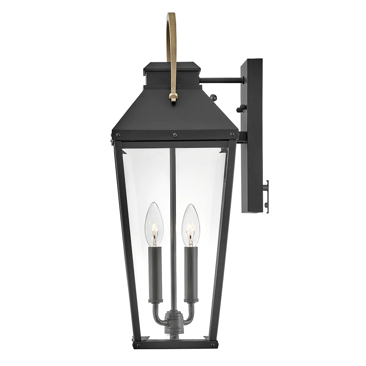 Hinkley Dawson 1 lt Outdoor Large Wall Lantern - Black with Burnished Bronze accent IP44 E14 - Image 3