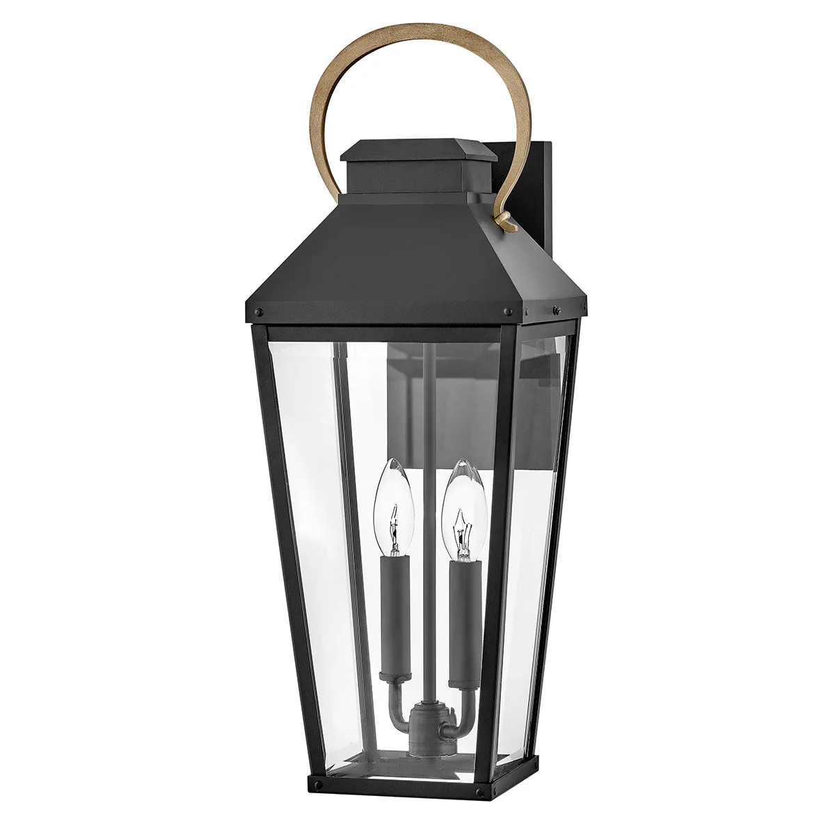 Hinkley Dawson 1 lt Outdoor Large Wall Lantern - Black with Burnished Bronze accent IP44 E14 - Image 8