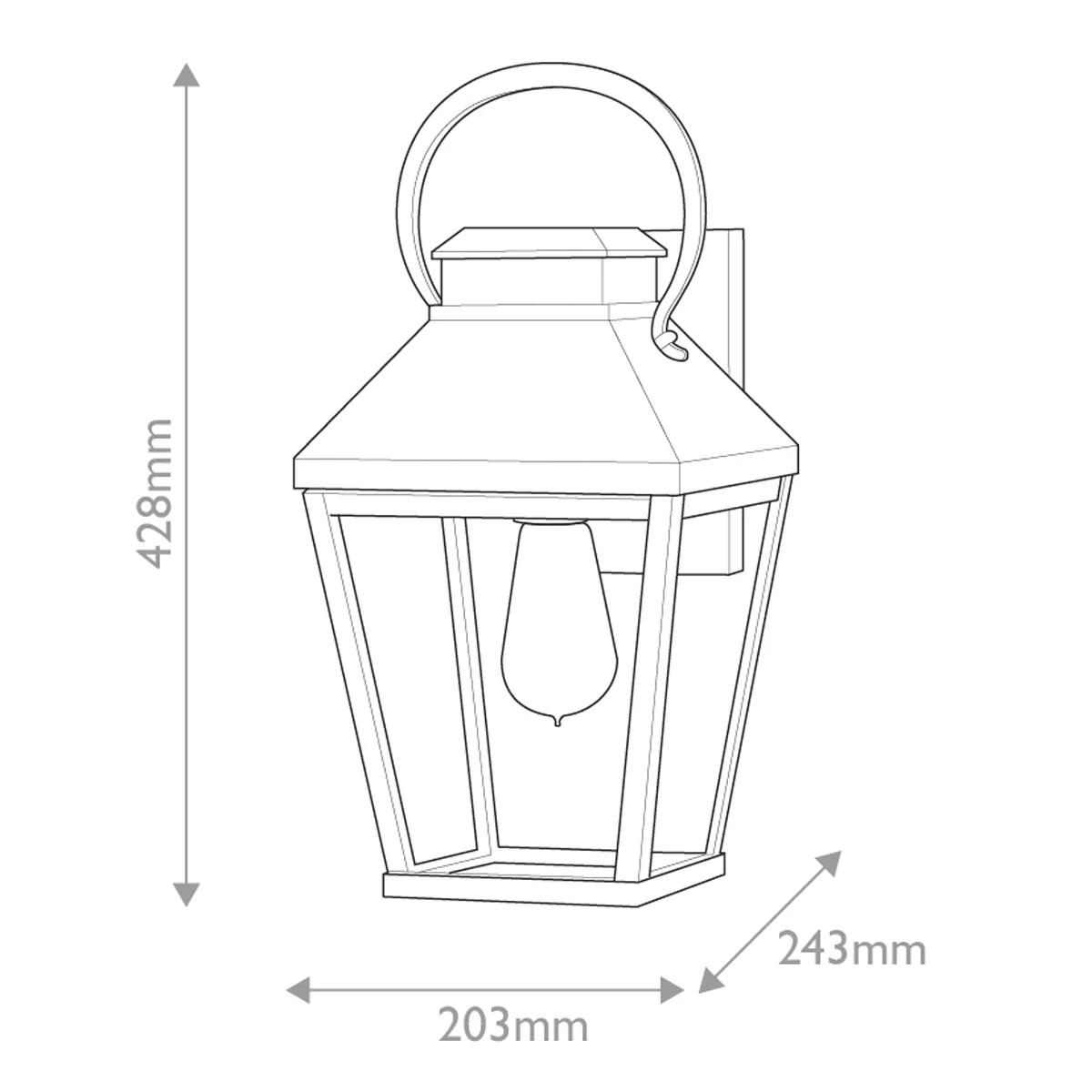 Hinkley Dawson 1 lt Outdoor Medium Wall Lantern - E27 - Image 9