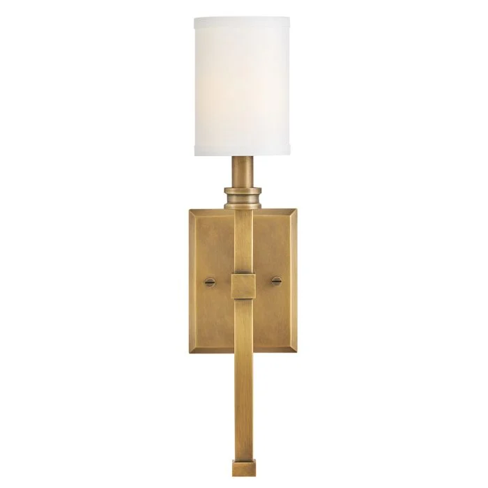 Hinkley Moore 1 lt Wall Light - Heritage Brass with Ivory Linen Shade - Image 2