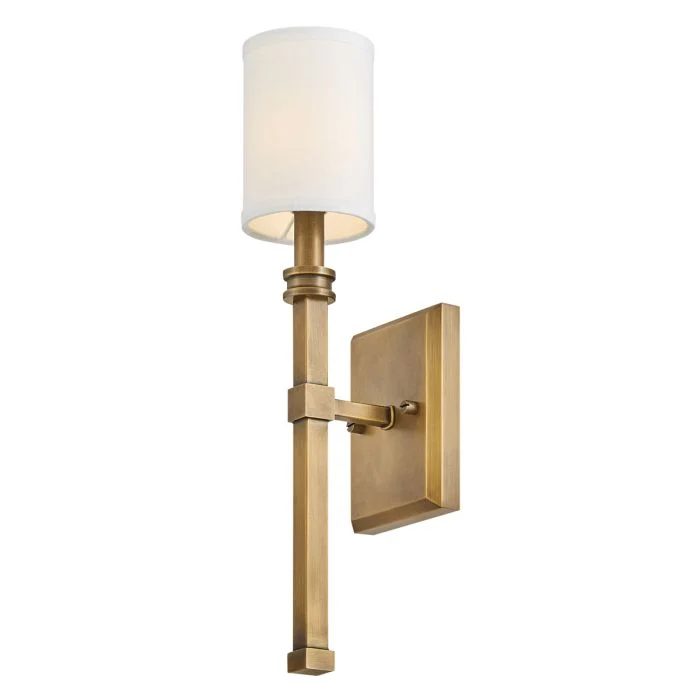 Hinkley Moore 1 lt Wall Light - Heritage Brass with Ivory Linen Shade - Image 3